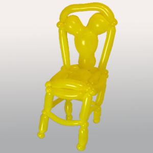 balloon chair made with bear head balloons