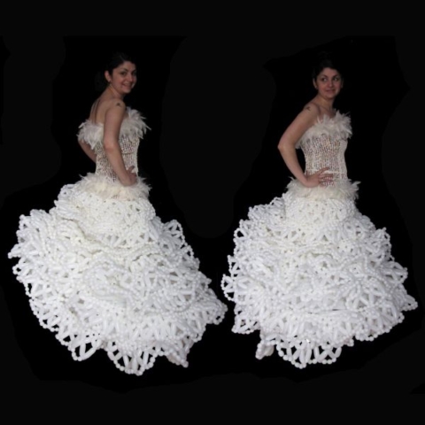 Wedding Dress made from balloons