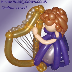 balloon harp and harpist